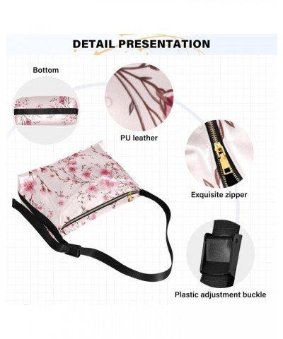 Pink Cherry Blossom Flowers Floral Womens Tote Bag Leather Shoulder Bag For Women Men Large Hobo Cross Body Bags Handbag $17....