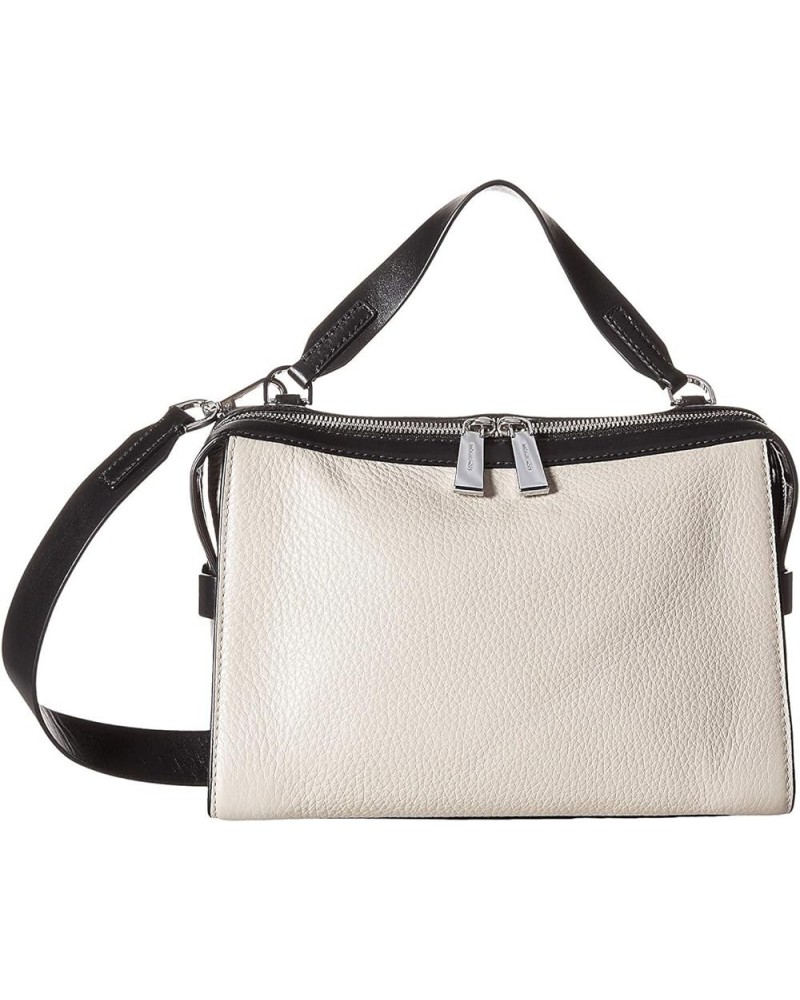 MICHAEL Ingrid Medium Shoulder Matte Pebble Bag Cement/Black $65.59 Shoulder Bags