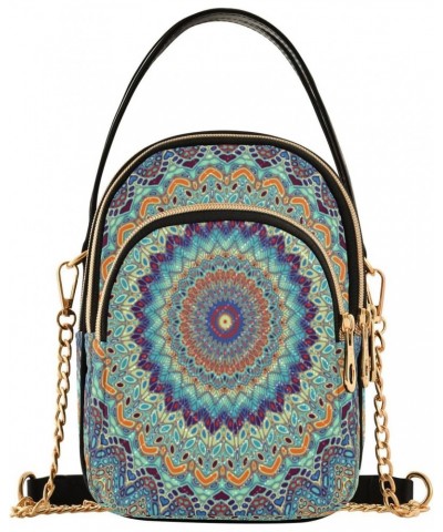 Quilted Crossbody Bags for Women,Mandala Women's Crossbody Handbags Small Travel Purses Phone Bag $9.46 Crossbody Bags