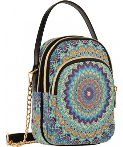 Quilted Crossbody Bags for Women,Mandala Women's Crossbody Handbags Small Travel Purses Phone Bag $9.46 Crossbody Bags