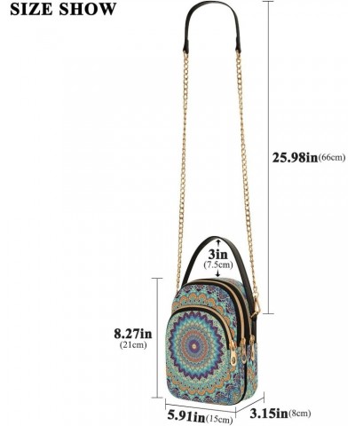 Quilted Crossbody Bags for Women,Mandala Women's Crossbody Handbags Small Travel Purses Phone Bag $9.46 Crossbody Bags