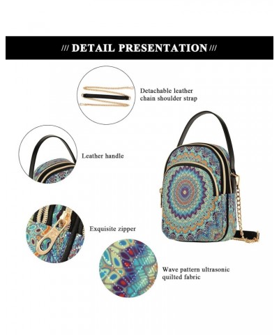 Quilted Crossbody Bags for Women,Mandala Women's Crossbody Handbags Small Travel Purses Phone Bag $9.46 Crossbody Bags