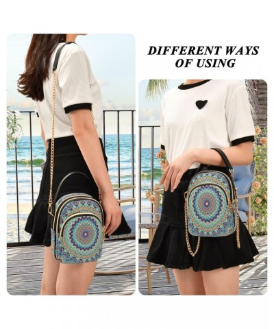 Quilted Crossbody Bags for Women,Mandala Women's Crossbody Handbags Small Travel Purses Phone Bag $9.46 Crossbody Bags