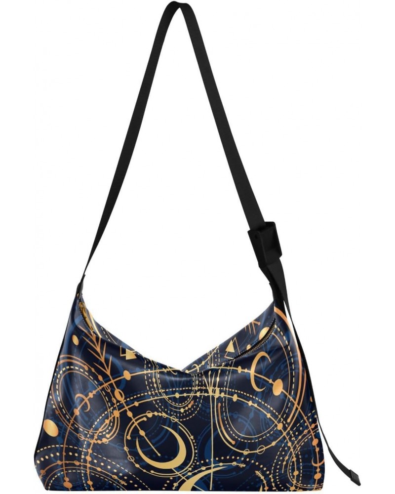 Moon Star Bohoo Tote Bag for Women Large Hobo Bags Cross Body Bag Hobo Purse with Adjustable Strap for Travel Women $16.82 Totes