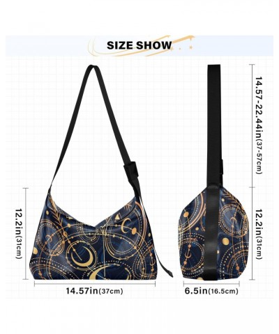 Moon Star Bohoo Tote Bag for Women Large Hobo Bags Cross Body Bag Hobo Purse with Adjustable Strap for Travel Women $16.82 Totes