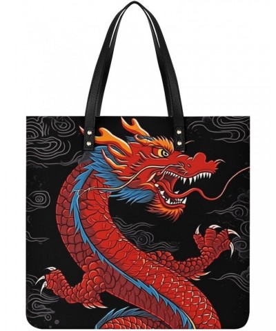 Dragon Handbag Large Capacity Top-Handle Bag Ladies Shoulder Totes $18.13 Totes