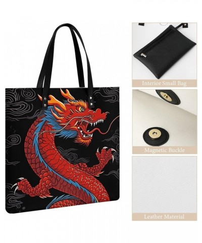 Dragon Handbag Large Capacity Top-Handle Bag Ladies Shoulder Totes $18.13 Totes