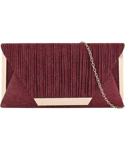 Glitter Clutch Purse Evening Handbag Formal Wedding Party Prom Bag 262 Purple-red $10.79 Evening Bags