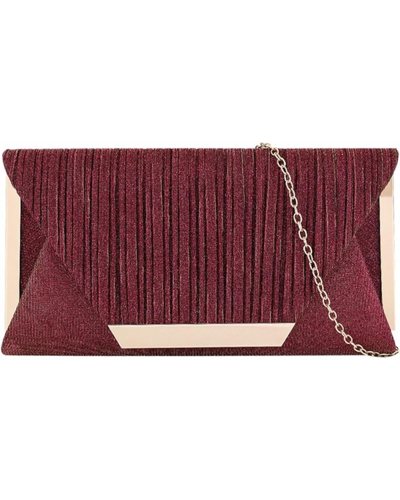 Glitter Clutch Purse Evening Handbag Formal Wedding Party Prom Bag 262 Purple-red $10.79 Evening Bags