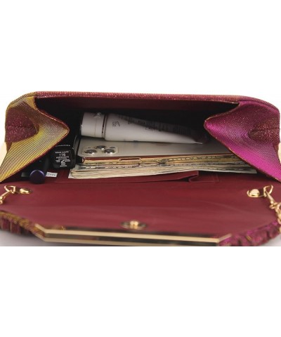 Glitter Clutch Purse Evening Handbag Formal Wedding Party Prom Bag 262 Purple-red $10.79 Evening Bags