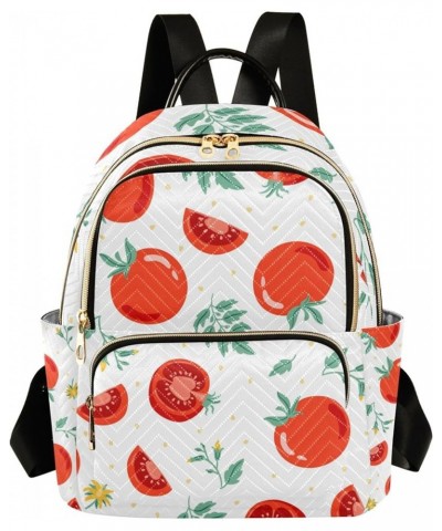 Red Tomato Flowers Backpack for Women, Anti Theft Backpack Lightweight Small Travel Backpack Shoulder Bag Mini(10.23'' x 5.11...