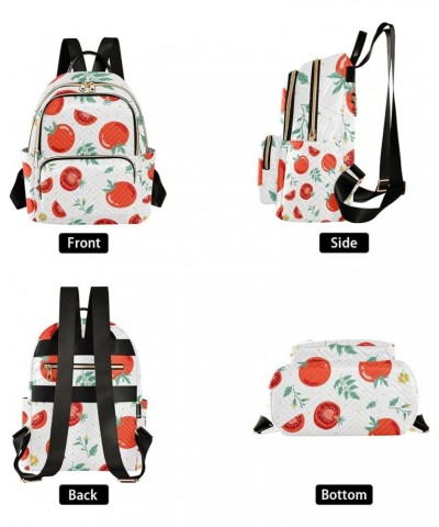 Red Tomato Flowers Backpack for Women, Anti Theft Backpack Lightweight Small Travel Backpack Shoulder Bag Mini(10.23'' x 5.11...