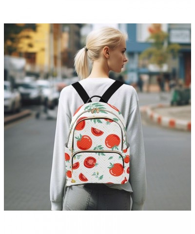 Red Tomato Flowers Backpack for Women, Anti Theft Backpack Lightweight Small Travel Backpack Shoulder Bag Mini(10.23'' x 5.11...