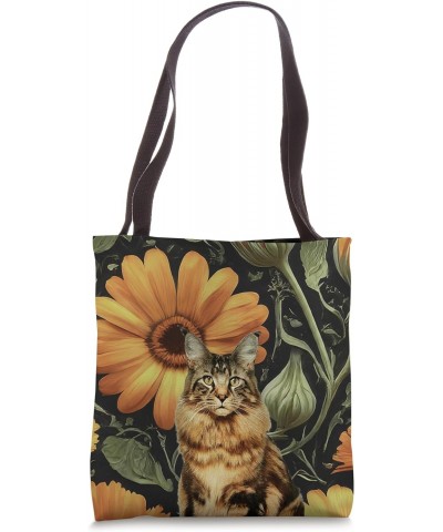 Maine Coon Cat Calendula Orange Pacific Beauty Summer Tote Bag $14.84 Totes