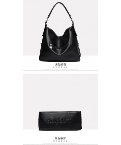 Women Handle Handbags Soft Leather Shoulder Casual Large Capacity Messenger Bags Luxury Designer Ladies Handbags 2206 Black $...