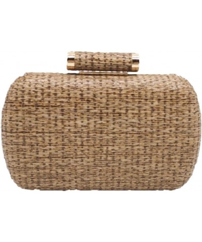 Straw Clutch Purse for Women Evening Handbags Party Wedding Summer Beach Bag Khaki $12.40 Evening Bags