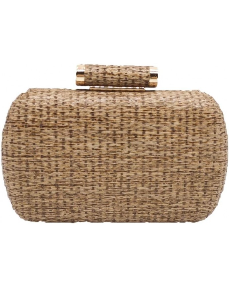 Straw Clutch Purse for Women Evening Handbags Party Wedding Summer Beach Bag Khaki $12.40 Evening Bags