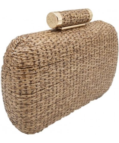 Straw Clutch Purse for Women Evening Handbags Party Wedding Summer Beach Bag Khaki $12.40 Evening Bags