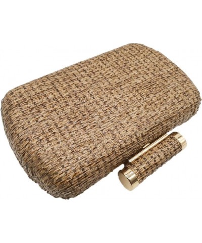 Straw Clutch Purse for Women Evening Handbags Party Wedding Summer Beach Bag Khaki $12.40 Evening Bags