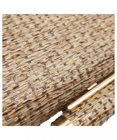 Straw Clutch Purse for Women Evening Handbags Party Wedding Summer Beach Bag Khaki $12.40 Evening Bags