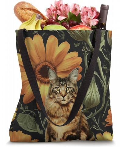 Maine Coon Cat Calendula Orange Pacific Beauty Summer Tote Bag $14.84 Totes