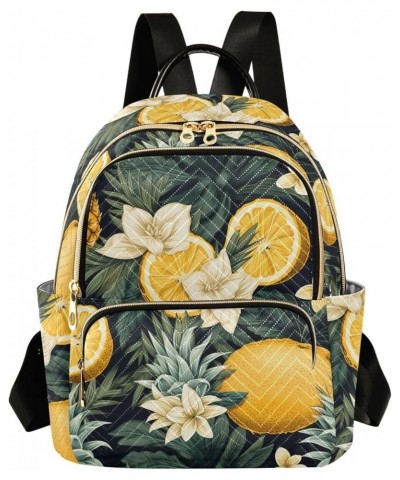 Lemon Flowers Pineapple Women's Backpack Purse Causal Daypack Work Travel College Business Trip Bag Shoulder Bag Medium $20.1...