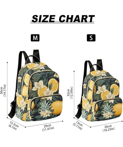 Lemon Flowers Pineapple Women's Backpack Purse Causal Daypack Work Travel College Business Trip Bag Shoulder Bag Medium $20.1...