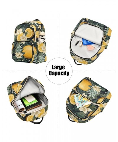 Lemon Flowers Pineapple Women's Backpack Purse Causal Daypack Work Travel College Business Trip Bag Shoulder Bag Medium $20.1...