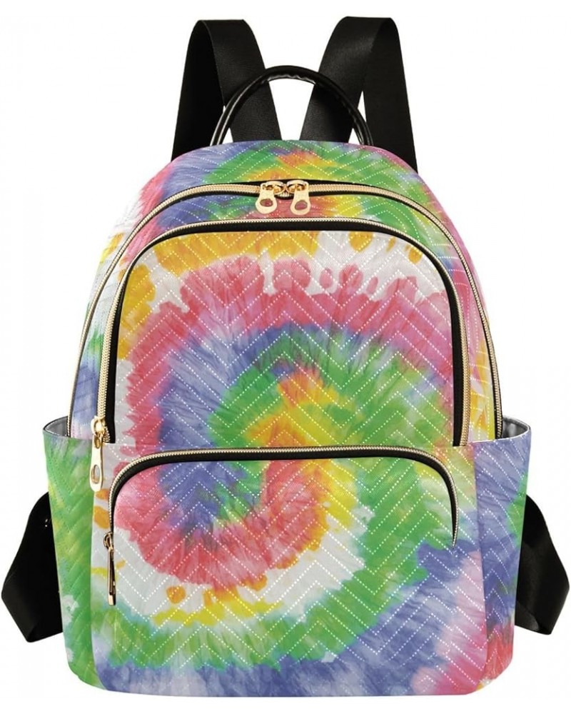 Women Backpack Spiral Tie Dye Watercolor Durable Travel Backpack Lightweight Handbag Lady Purse Roomy Double Zipper Weekend B...