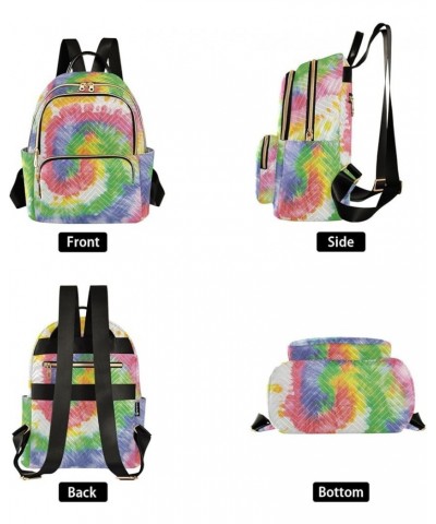 Women Backpack Spiral Tie Dye Watercolor Durable Travel Backpack Lightweight Handbag Lady Purse Roomy Double Zipper Weekend B...