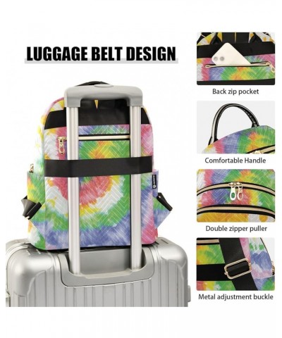 Women Backpack Spiral Tie Dye Watercolor Durable Travel Backpack Lightweight Handbag Lady Purse Roomy Double Zipper Weekend B...