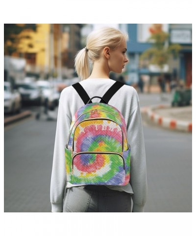 Women Backpack Spiral Tie Dye Watercolor Durable Travel Backpack Lightweight Handbag Lady Purse Roomy Double Zipper Weekend B...