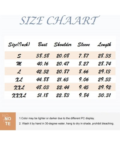 Womens Shirts Short Sleeve 2024 Comfy Tops Daily Dress Casual Round Neck Blouse Printed Tees Loose Pullover T Shirt 2-vermili...