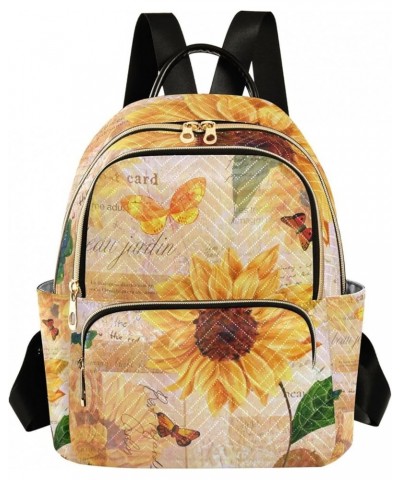 Small Backpack Purse for Women, Vintage Sunflower and Butterfly Travel Bag Casual Daypack Shoulder Bag Medium $14.76 Backpacks