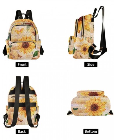 Small Backpack Purse for Women, Vintage Sunflower and Butterfly Travel Bag Casual Daypack Shoulder Bag Medium $14.76 Backpacks