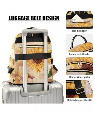 Small Backpack Purse for Women, Vintage Sunflower and Butterfly Travel Bag Casual Daypack Shoulder Bag Medium $14.76 Backpacks