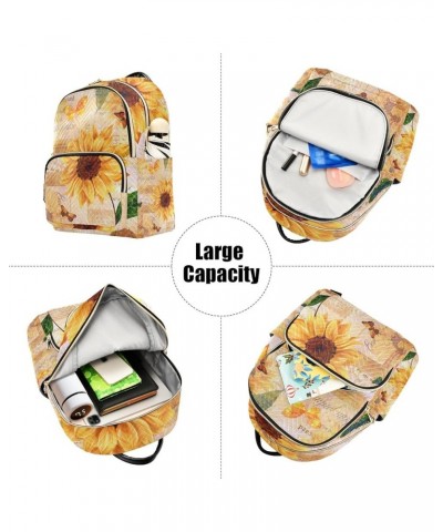 Small Backpack Purse for Women, Vintage Sunflower and Butterfly Travel Bag Casual Daypack Shoulder Bag Medium $14.76 Backpacks