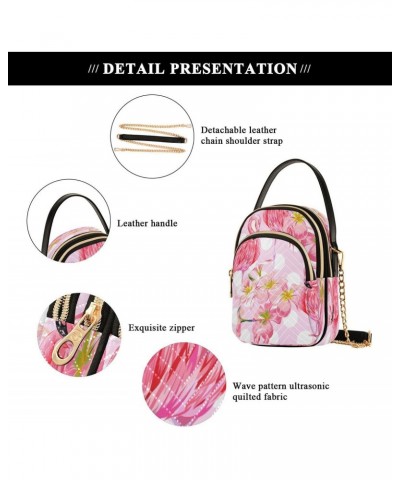 Pink Flamingo Polka Dots Crossbody Bag Small Shoulder Handbags Leather Purse for Women $15.59 Crossbody Bags