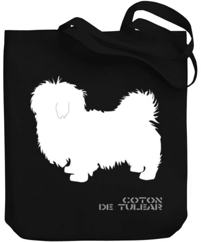 Coton De Tulear Shape and Name Canvas Tote Bag 10.5" x 16" x 4 $22.79 Totes