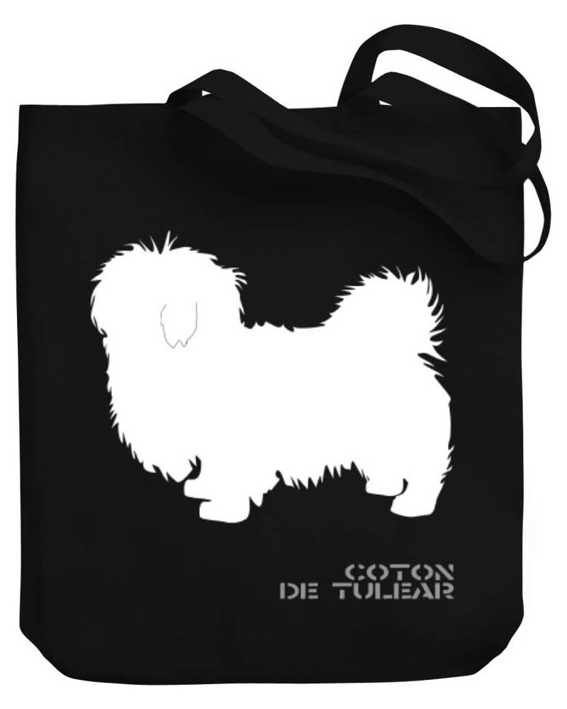 Coton De Tulear Shape and Name Canvas Tote Bag 10.5" x 16" x 4 $22.79 Totes