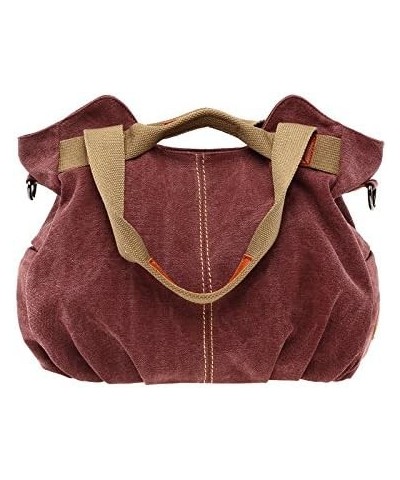 Fashion Leisure Canvas Satchel Purse For Womens Crossbody Bag Purse Vintage Handbag Casual Large Hobo Bags Purple $14.39 Satc...