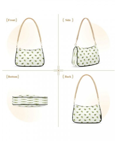 Cartoon Avocado Fruit Small Chain Shoulder Bag for Women Travel Hobo Tote Handbag Clutch Purse with Zipper $15.59 Totes