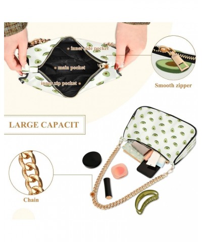 Cartoon Avocado Fruit Small Chain Shoulder Bag for Women Travel Hobo Tote Handbag Clutch Purse with Zipper $15.59 Totes