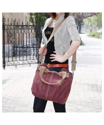 Fashion Leisure Canvas Satchel Purse For Womens Crossbody Bag Purse Vintage Handbag Casual Large Hobo Bags Purple $14.39 Satc...