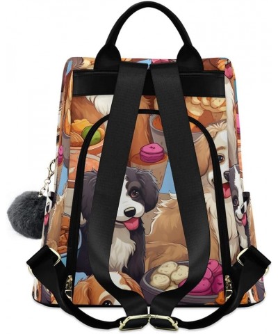 Backpack Purse for Women Cute Otters on the Water Anti Theft Travel Bag Fashion Pompom Backpack for Hiking Dogs and Food Bowl...