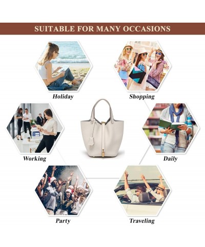 Genuine Leather Small Bucket Bags for Women Fashion Gold Lock Design Handbags Purse Ladies Daily Casual Work Satchel Pink $47...