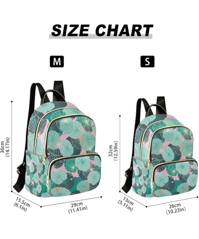 Women Backpack Water Lily Leaves Anti-Theft Travel Backpack with Luggage Belt Durable Lightweight Handbag Lady Purse Roomy Do...