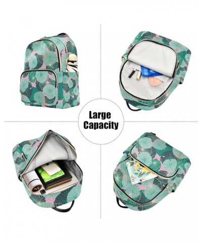 Women Backpack Water Lily Leaves Anti-Theft Travel Backpack with Luggage Belt Durable Lightweight Handbag Lady Purse Roomy Do...