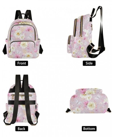 Daisy Floral Backpacks Women with Compartments, Womens Small Backpack Purse Fashional Gym Backpack for Women Butterfly Flower...