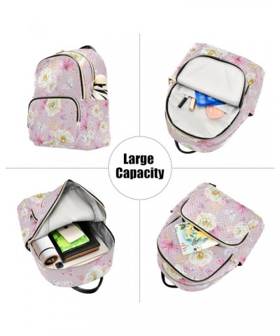 Daisy Floral Backpacks Women with Compartments, Womens Small Backpack Purse Fashional Gym Backpack for Women Butterfly Flower...